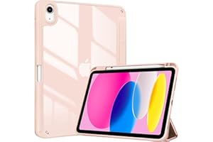 ProCase Etui do iPada 10. generacji 2022 10,9 cala z uchwytem na długopis, odporne na uderzenia Smart Case Cover z przezroczystą tylną powłoką, etui ochronne kompatybilne z iPad 10. generacji, różowe złoto