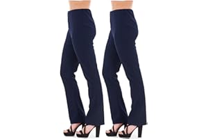 Missy Ladies Stretch Trousers Pack of 2 Bootleg Stretch Trousers Black Size 8-26