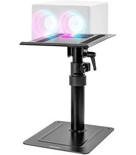 Supports Enceintes Bureau My Wall - Double Pack Noir, Réglable ±15°, Support 15kg, Parfait Gaming & Home Studio