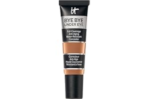 IT Cosmetics, Bye Bye Under Eye Concealer, hohe Deckkraft, wasserfest, angereichert mit Peptiden, Kollagen & Hyaluronsäure, 12 ml, Farbton Deep 40.5