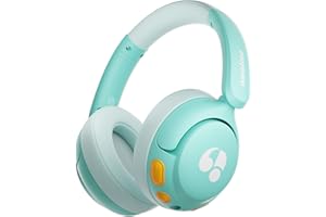 awatrue Casque Audio Enfant Bluetooth, avec Commutateur Coulissant & Microphone Intégré, Bluetooth 5.4 + Câble Aux, 75H Autonomie, Limite de Volume 85dBA, Parfait pour L'école/Voyage (Vert)