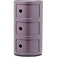 Kartell Componibili Contenitore 3 Elementi, ABS, Base Tonda, Viola, 32 X 32 X 59 Cm