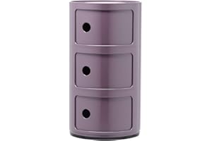 Kartell Componibili Contenitore 3 Elementi, ABS, Base Tonda, Viola, 32 X 32 X 59 Cm