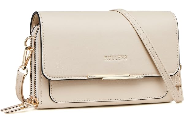 Roulens Sac Téléphone Portable Femme - Petit Sac Bandoulière Femme - Sac à Bandoulière Femme en Cuir PU - Sac À Bandoulière Petit avec Réglables Bandoulière