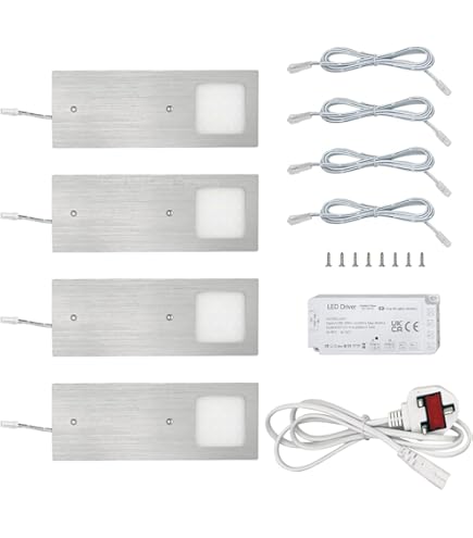 4 Pack Slim 12" LED Under Cabinet Lighting, Under