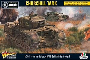 Warlord Games British Army Churchill Tank - 1:56 / 28mm Plastic Scale Model Tank for Bolt Action Highly Detailed World War 2 Miniatures