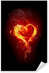 Postereck 0052 Feuer Herz Liebe Romantik Flammen Leidenschaft Kunst Wandposter Fotoposter Bilder Wandbild Wandbilder Poster 4 3 81 0 Cm X 61 0 Cm Amazon De Kuche Haushalt Wohnen