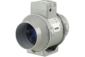 Blauberg UK TURBO-125 Blauberg Turbo Mixed Flow in Line Extractor Fan, 80 W, 240 V, Grey, 5" / 125 mm-Standard