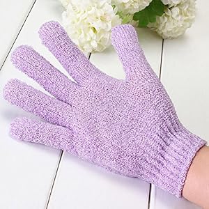 ULTNICE 2pcs Shower Gloves Exfoliating Mitt Body Exfoliator Brush Nylon Bath Gloves for Men Women Kids - Image 3