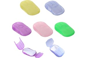 CRLLDPM 5 Cajas Jabon Papel Mini PortáTiles 100 Hojas de Jabón de Papel Desechables Mini Jabón de Papel portátil para Viajes Camping Lavado de Manos Actividades Al Aire