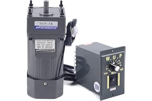 ESTABETER 90W Getriebemotor Elektromotor Wechselstrom 220V AC Gear Motor Einphasig Hohe Drehmomente Einstellbarer 5K mit Drehzahlregler