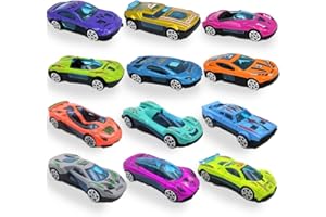ZGCXRTO Car Véhicule, Voiture Car Jouet Car, 12pcs Mini-véhicules Voitures atures, Mini Voitures à Tirer, Racing Cars Toy incluant Flash,Jouet Cars Cupcake Décoration pour Enfant
