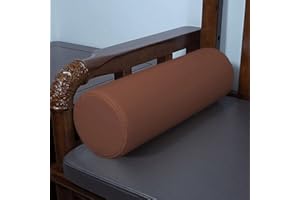 EN AyuL Rundes Zylinderkissen für Sofa, Arm, Lendenwirbelstütze, Kissen für Nacken, Rücken, Wirbelsäule, Knie, Armlehne, Kissen für Sofa, Couch, Stuhl, Auto, Bett (rund, 15 x 50 cm, Braun)