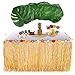 Produktbild Hawaiian Luau Tisch Rock mit 24 Stück Big Palm Blätter Tropical für BBQ Tropical Beach Hochzeit Sommer Tiki Party Dekorationen