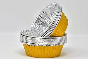 BAKERY DIRECT LTD Bakery Direct 50 Round Aluminium foil Pukka Pie foils/Dishes in 4 Colours! (Gold/Silver)