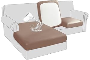 BXFUL Sofa Sitzkissenbezüge wasserdichte Leder Sofakissenbezüge Sofa Kissenbezüge Stretch Rückenlehnen Kissenbezug Couch Sofa Sitzbezug (1-Sitzer,Khaki)