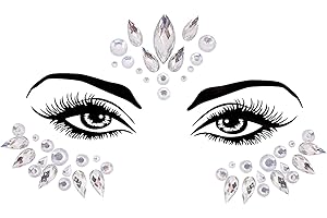 Zuofan Strass Visage, Strass Autocollant Visage, Strass Maquillage Tatouage Temporaire, Strass Visage Festival, Diamant Visage Pour Carnaval de Musique, Faire la fête, Se Maquiller, Style 40