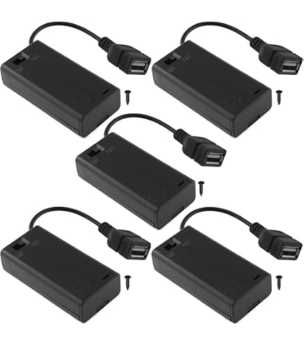 3 Stück USB 3 AA Batteriehalter – Mit Schalter, Micro-USB-Kabel, 4,5V/5V Ausgang, Für Spielzeug & LEDs