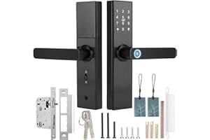 SORANDY Smart Door Lock, Serratura di Sicurezza Elettronica Wifi con Chiave Meccanica per la Funzione Tuya Touch Screen Fingerprint Password IC Card APP, Impermeabile, a Prova di Umidità