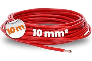 Lapp 4520045 H07V-K 10 mm² Rouge I Câble de câblage I Câble flexible I Fil simple en PVC I Toron 10 mm² I Câblage