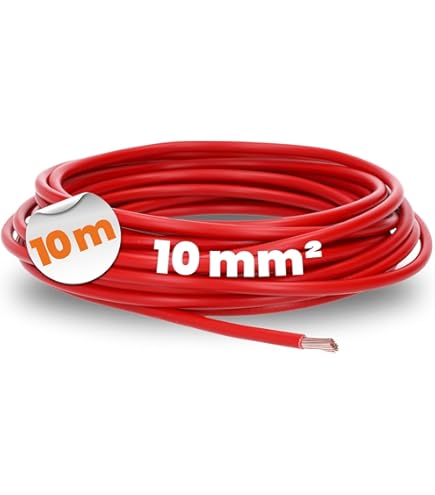 EBROM Cable De Batería Altamente Flexible Hi-Flex (Hi Flex) 1,5 Mm² – Metro En Rojo – Muy Flexible – Revestimiento De PVC (70 ± 5 Shore) 99,9% Cobre