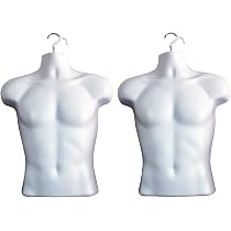 Mannequin Torse Femme Pour Présentation Vêtements - Dos Creux, Avec Crochet De Suspension - Taille S-M (tour De Poitrine 50 Cm, Taille 32 Cm) - Plastique Dur - 9