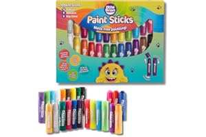 Little Brian Paint Sticks For Kids - 24 Pack Assorted Colours - Mess-Free, Easy Clean Up, Fast Drying Action, Vibrant Colours, Multi-Surface, Twist & Paint