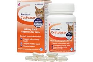 Feliway Cystease 30 Capsule Pack, 30 Feliway Cystease Capsules For Cats Urinary Tract Infection Treatment, Cat Supplements To Help Stress Related Bladder Issues And Reduce Cat Anxiety In Your Pet