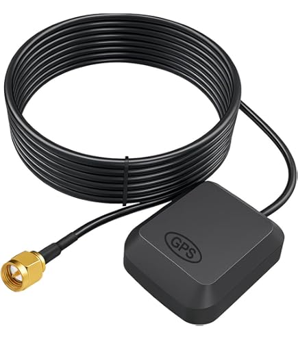 Bingfu GPS Aerial Vehicle Waterproof Active GPS Antenna With SMA Male Connector For Car Stereo Head Unit GPS Navigation System Module Truck Marine Boat GPS Tracker Locator Real Time Tracking Device