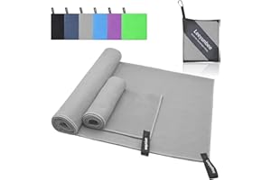 Leeyunbee Ręcznik z mikrofibry, zestaw 2 szt. - 160 x 80 cm, duży ręcznik kąpielowy + 80 x 40 cm, mały, szybkoschnący, sportowy, kompaktowy ręcznik z mikrofibry, jako ręcznik podróżny, ręcznik plażowy