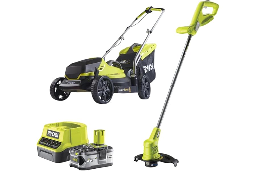 18V ONE+ Cordless Lawnmower and Grass Trimmer Twin Kit (1 x 4.0Ah)