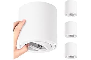YindaLux 4 Pezzi Faretti Led Soffitto Bianco - Ø 80 * 84mm Ruotabile a 30° - Faretti da Soffitto con GU10 / LED - Faretti Soffitto in Alluminio - Finitura Opaca - Senza Lampadina