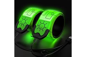 Todoxi 2 Stück Led Armband Aufladbar, USB Wiederaufladbar Leuchtarmband für Erwachsene und Kinder, Reflective Leuchtbänder für Laufen Hundewandern Radfahren Outdoor Sports