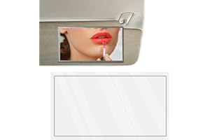 BOTHFOX Auto Sun Visor HD Makeup Mirror Stainless Steel Car Interior Accessories Shatterproof Self Adhesive Seatback Universal Cosmetic Mirror Portable Travel Vanity Mirror for Visor Car Home Office