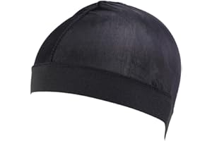 ZJL220 Elastic Silky Satin Bonnet Kids Dome Wave Caps Stretch Hair Cover Hat Sleep Cap