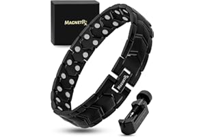 ‎MAGNETRX MagnetRX® Ultrastarkes Magnetarmband – Magnetbänder für Herren – Herrenarmband längenverstellbar mit Größenbestimmungswerkzeug (Schwarz)