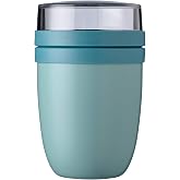 Mepal Ellipse Nordic Green yemek kabı, 500 ml pratik termal yemek kabı, yoğurt bardağı, to go kupa, yemekleri uzun s&uuml;re sıcak