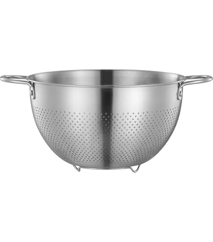 Égouttoir Inox 18/10 Lacor 62732 - 22 Cm Avec Poignées - Multifonction (égoutter, Filtrer, Tamiser) - Empilable Et Lave-vaisselle