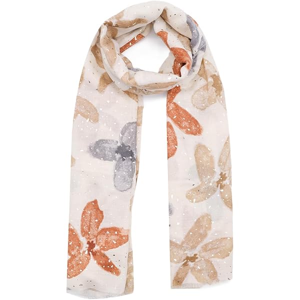 QUEEN HELENA Sciarpa Invernale Calda Scialle Girocollo Fantasia Casual Donna SC22-5 (Arancione, Taglia Unica
