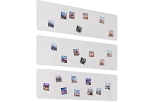 STALFORM 3x Leggera Lavagna Magnetica da Parete in Acciaio Bianca 62,5x20 cm, Memo-Board, Pannello Magnetico per Calamite, Lavagna da Cucina, Ufficio, Camera dei Bambini