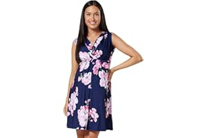 HAPPY MAMA. Para Mujer Vestido Skater premamá de Lactancia. Escote de Pico. 808p