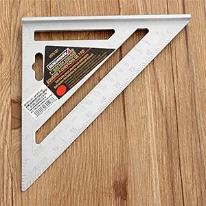 GlobalNiche 7Inch Silver Aluminum Alloy Speed Square Roofing Triangle Angle Protractor Try Square Carpenter S Measuring La