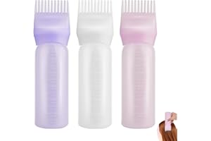 SINRAD 3 Pezzi Applicatore Di Pettine Per Radici Con Pennello,Flacone Applicatore Pettine Per Radici,Applicatore Colorante Per Capelli,Per Tutti Coloro Che Amano Colorare i Propri Capelli