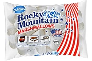 Rocky Mountain Marshmallows Classic 300g paquet de 6, bonbons américains traditionnels à rôtir sur le feu de camp, à griller ou à cuire au four, 6x300g