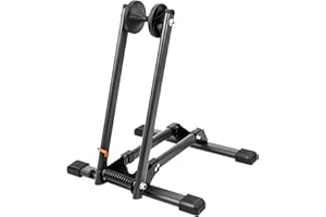 PrimeMatik - Soporte para aparcar Bicicletas en Suelo Aparcamiento de Rueda con Muelle de Dos Ejes