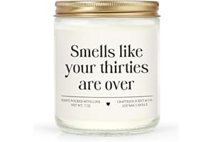 Craftique 40th Birthday Gifts for Women Men, Forty Birthday Candle, 1985 40th Birthday Decorations for Women Men, 40 Year Old Bday Gifts for Friend, Sister, Wife, Husband, Handmade, 7oz