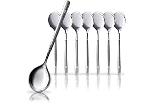 Heynna® Teelöffel "Llano" aus Edelstahl - Kaffeelöffel, Dessertlöffel, Eierlöffel, Müslilöffel, Espresso- und Kuchenlöffel, gold/scharf - 24 Stück - 8er-Set