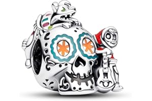 H.ZHENYUE Abalorio Charm 925 Perles En Argent Sterling Skeleton Cartoon Mouse pouravec Zircone,Breloque Compatible Européen Bracelets Collier,fête mères Anniversaire Cadeau Bijoux Noël Filles