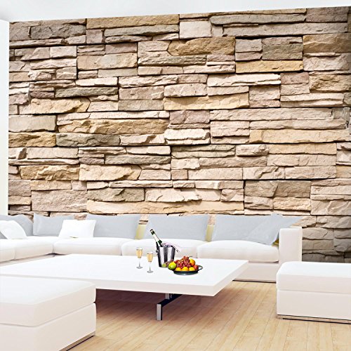 Fototapete Steinwand 352 x 250 cm – Vliestapete – Wandtapete – Vlies Phototapete – Wand – Wandbilder XXL – !!! 100% MADE IN GERMANY !!! Runa Tapete 9019011b - 4