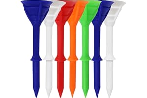 FINGER TEN Tees Golf Plastique Coupe 3 1/4 Pouce 83mm Long Incassable Valeur 50 Pcs, ÉTape Down Tee Durable Outil Accessoire pour Hommes Femmes Enfant Couleur Bleu Blanc Mixte